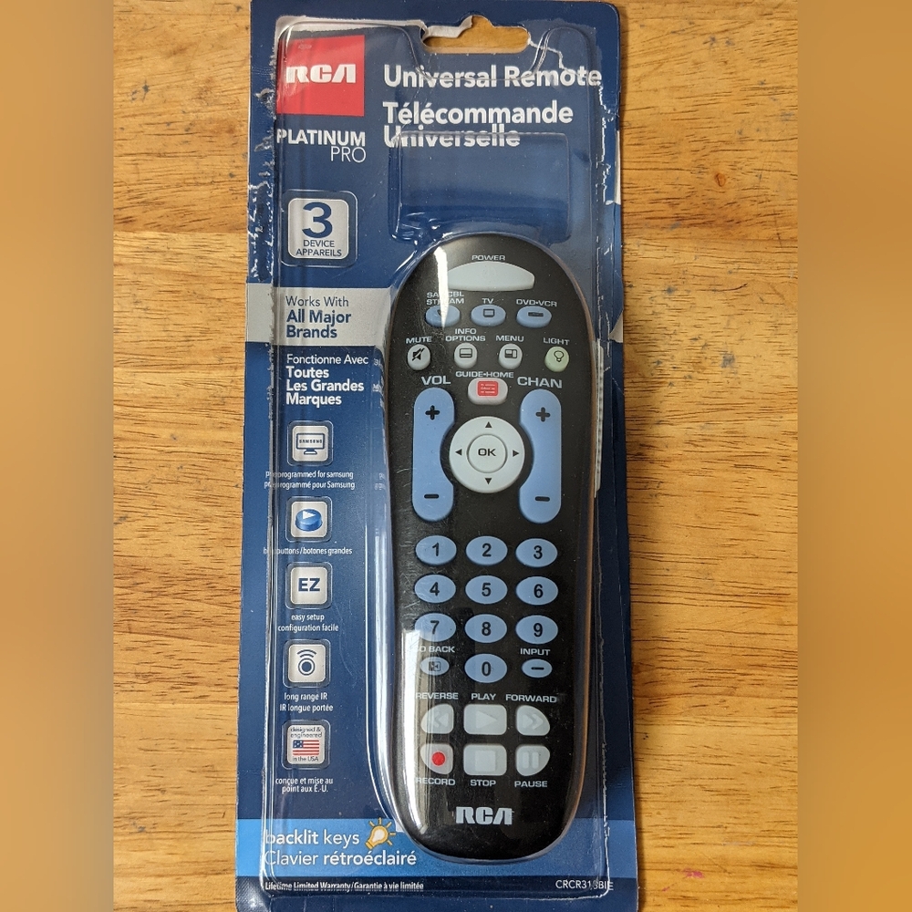 Universal Remote Control with Blue Buttons